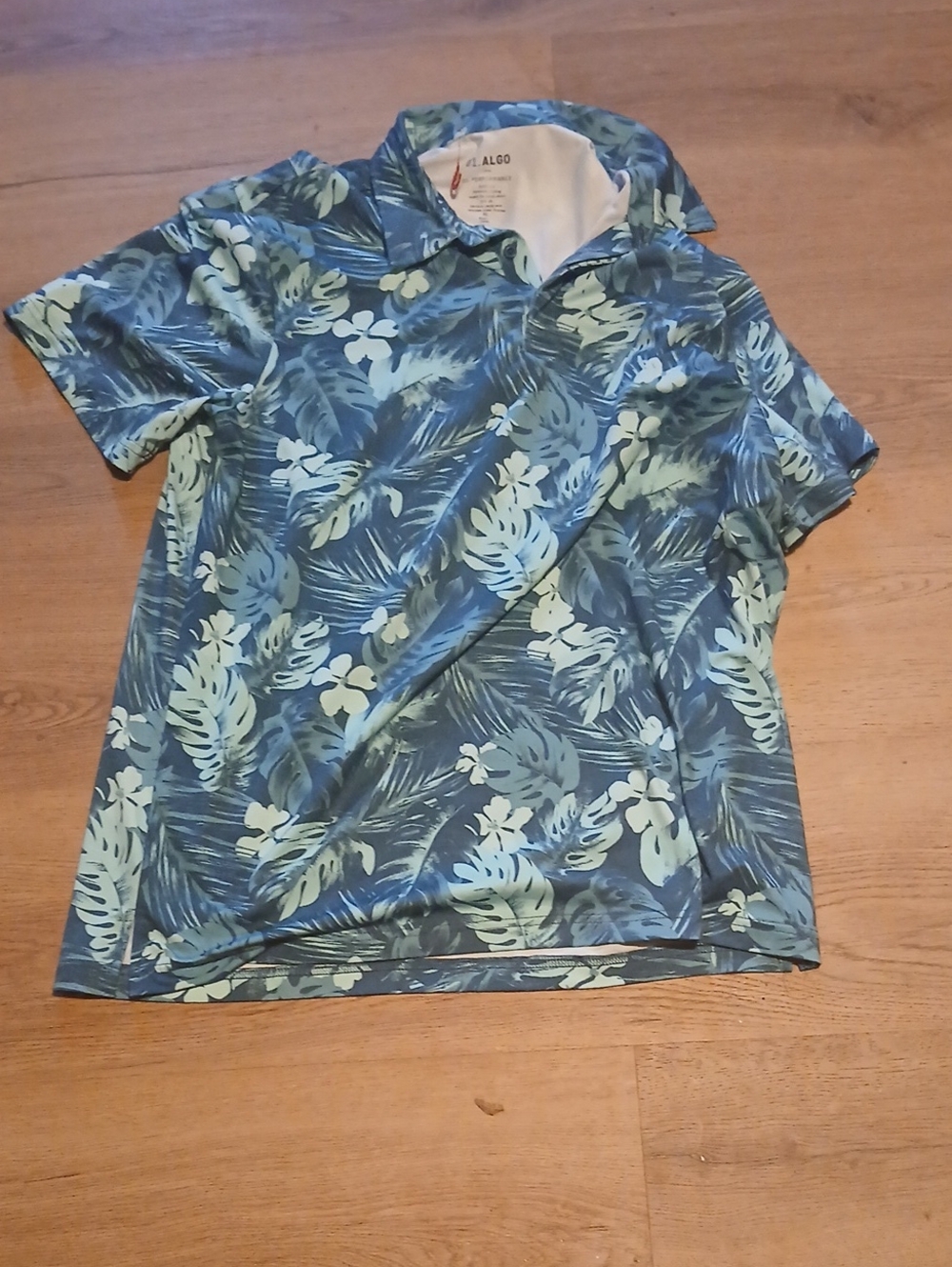 01. Algo Men’s Performance Tropical Print Polo Shirt
